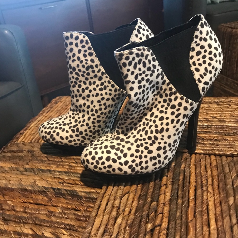 Spotted Heeled booties.